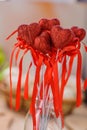 Red hearts made Ã¢â¬â¹Ã¢â¬â¹of papier-mache